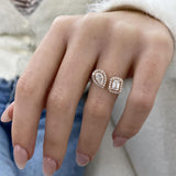 Diamond Two Stone Ring 1.10 Carat Rose Gold 14K