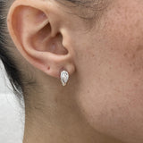 Diamond Huggie Earrings 0.66 Carat White Gold 14K