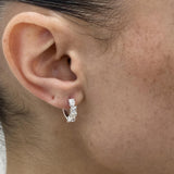 Diamond Huggie Earrings 1.28 Carat White Gold 14K