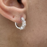 Diamond Huggie Earrings 1.28 Carat White Gold 14K