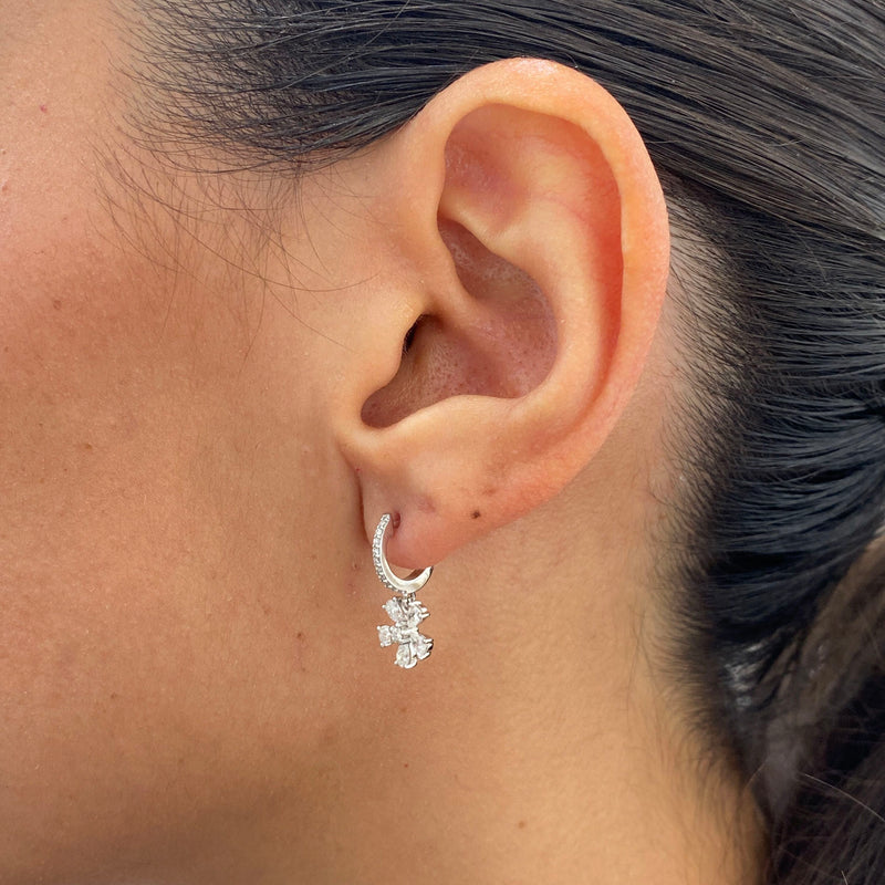 Diamond Dangle Earrings 0.65 ct White Gold