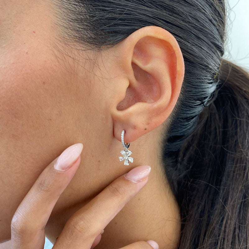 Diamond Dangle Earrings 0.65 ct White Gold