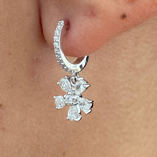 Diamond Dangle Earrings 0.65 ct White Gold