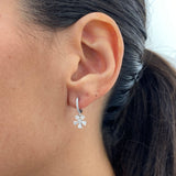 Diamond Dangle Earrings 0.65 ct White Gold