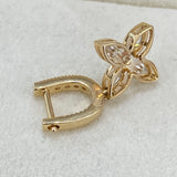 Diamond Dangle Earrings 0.95 ct Yellow Gold