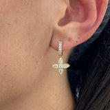Diamond Dangle Earrings 0.95 ct Yellow Gold