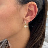 Diamond Dangle Earrings 0.95 ct Yellow Gold