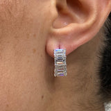 Diamond Hoop Earrings 5.6 ct White Gold