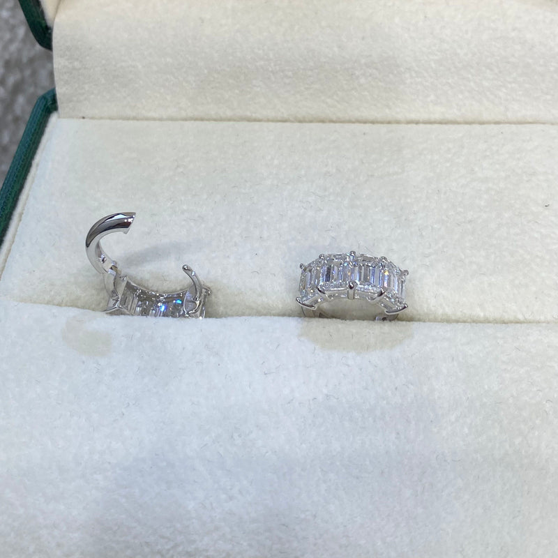 Diamond Hoop Earrings 5.6 ct White Gold