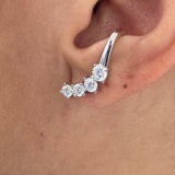 Diamond Climber Earrings 1.6 ct White Gold
