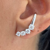 Diamond Climber Earrings 1.6 ct White Gold