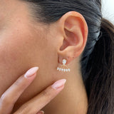 Diamond Jacket Earrings 2 ct Rose Gold