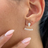 Diamond Jacket Earrings 2 ct Rose Gold