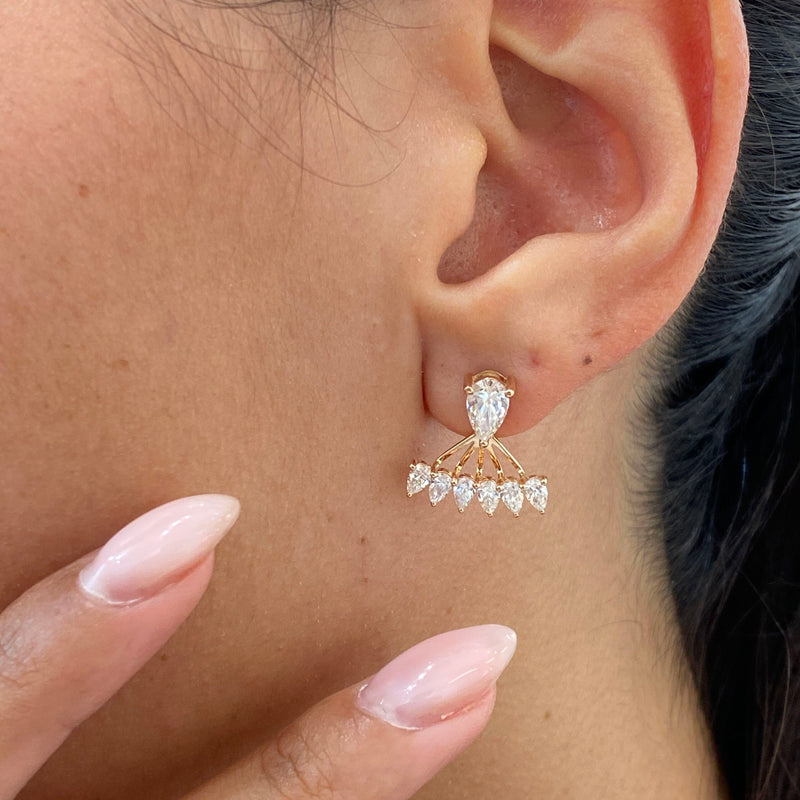 Diamond Jacket Earrings 2 ct Rose Gold