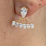 Diamond Jacket Earrings 2 ct Rose Gold