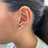 Diamond Climber Earrings 1.5 ct Rose Gold