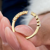 Diamond Stackable Ring 0.34 Carat Yellow Gold 14K