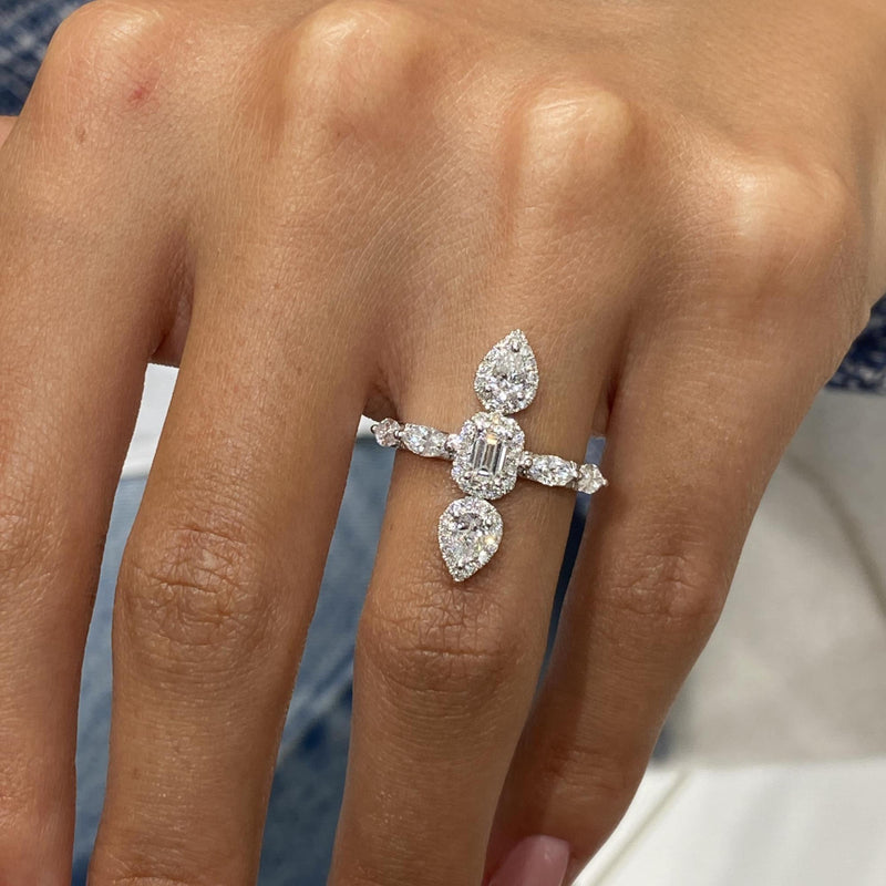 Diamond Band Ring 1.3 ct White Gold