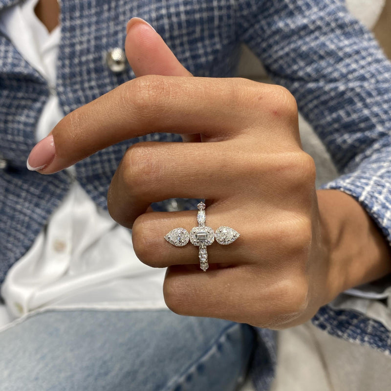 Diamond Band Ring 1.3 ct White Gold