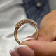 Diamond 7 Stone Ring 0.95 Carat Rose Gold 14K