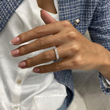 Diamond 7 Stone Ring 0.95 Carat Rose Gold 14K