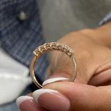 Diamond 7 Stone Ring 0.95 Carat Rose Gold 14K