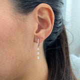 Diamond Dangle Earrings 1.10 ct Rose Gold