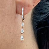Diamond Dangle Earrings 1.10 ct Rose Gold