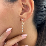 Diamond Dangle Earrings 1.10 ct Rose Gold