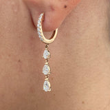 Diamond Dangle Earrings 1.10 ct Rose Gold