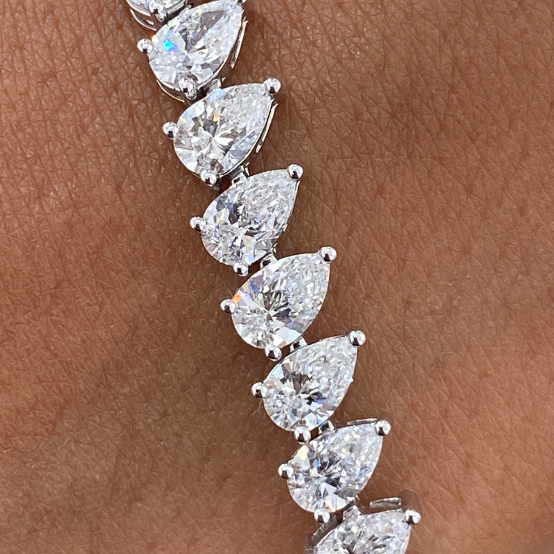 Diamond Tennis Bracelet 12.4 ct White Gold