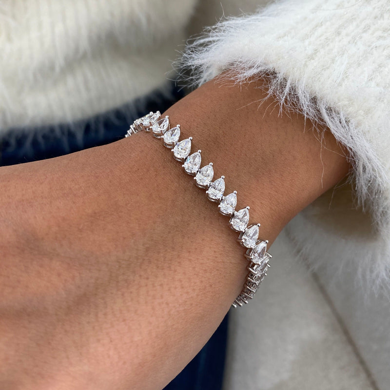 Diamond Tennis Bracelet 12.4 ct White Gold