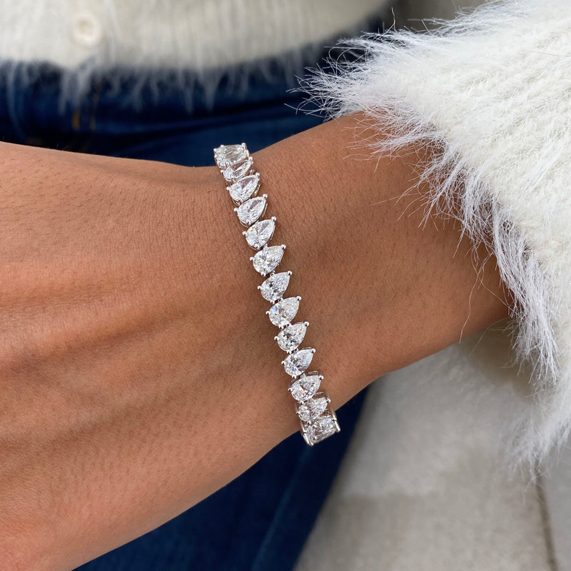 Diamond Tennis Fashion Bracelet 12.45 ct TCW, White Gold 14K