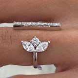 Diamond Cluster Ring 0.86 Carat White Gold 14K