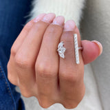 Diamond Cluster Ring 0.86 Carat White Gold 14K