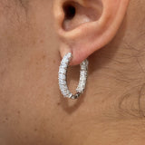 Diamond Hoop Earrings 2.9 ct White Gold