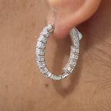 Diamond Hoop Earrings 2.9 ct White Gold