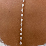 Diamond Lariat Necklace 2.5 ct Rose Gold