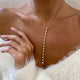Diamond Lariat Necklace 2.5 ct Rose Gold