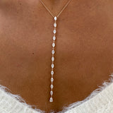 Diamond Lariat Necklace 2.5 ct Rose Gold