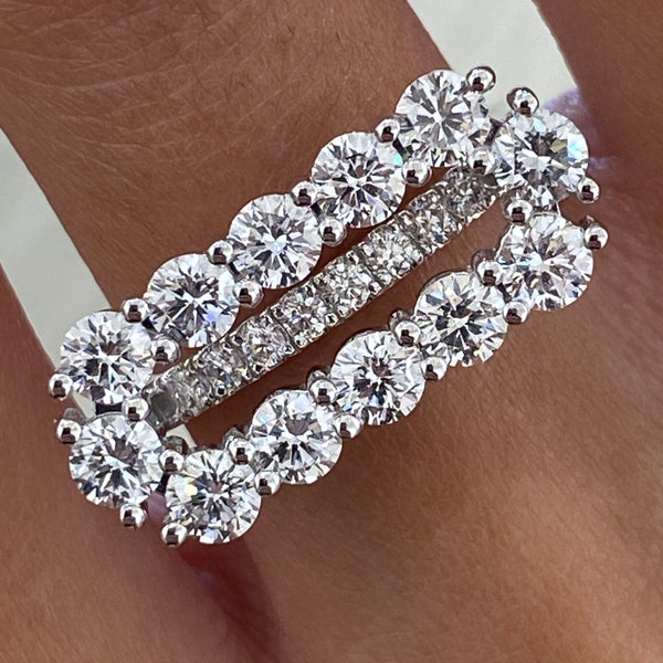 Diamond Statement Ring 2.19 Carat White Gold 14K