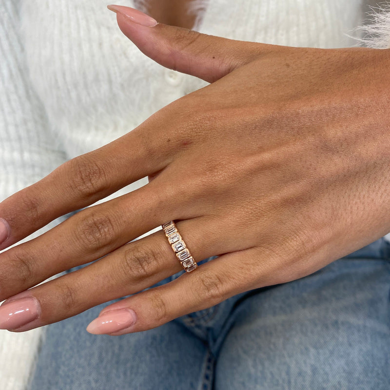 Diamond Stackable Fashion Ring 0.95 ct TCW, Rose Gold 14K