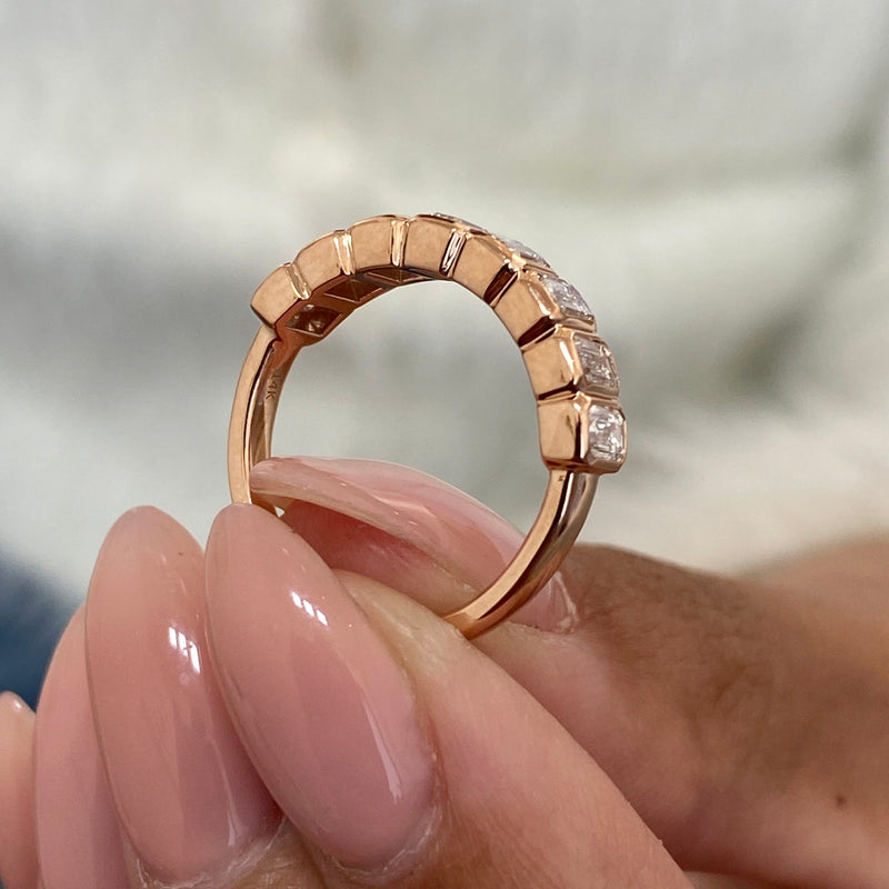 Diamond Stackable Fashion Ring 0.95 ct TCW, Rose Gold 14K