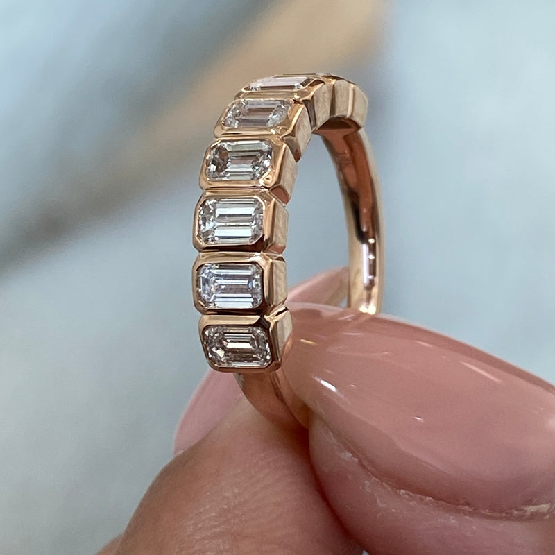Diamond Stackable Fashion Ring 0.95 ct TCW, Rose Gold 14K
