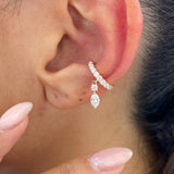 Diamond Cuffs Earrings 0.45 ct TCW, Rose Gold