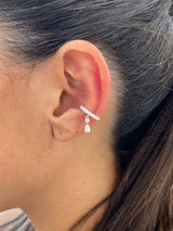Diamond Cuffs Earrings 0.40 ct TCW, White Gold