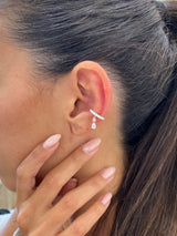 Diamond Cuffs Earrings 0.40 ct TCW, White Gold