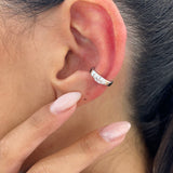 Diamond Cuff Single Earring 0.2 ct TCW, White Gold