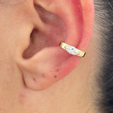 Diamond Cuff Single Earring 0.2 ct TCW, Yellow Gold