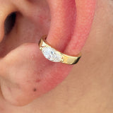 Diamond Cuff Single Earring 0.2 ct TCW, Yellow Gold